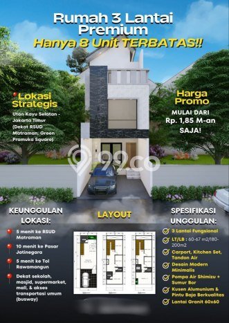 Jual Rumah Eksklusif 4 KT di Utan Kayu, Jakarta Timur Jual Rumah Eksklusif 4 KT di Utan Kayu, Jakarta Timur