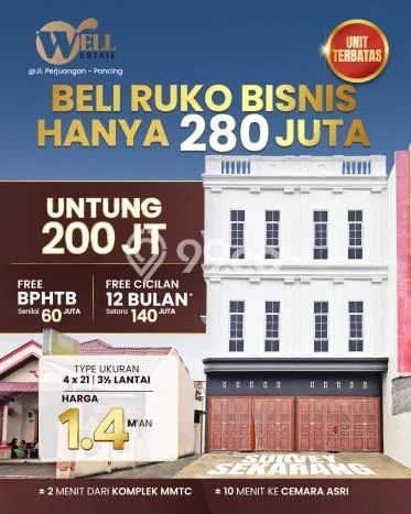 FOR SALE! Ruko di Medan Tembung Medan, LT 88m2, LB 192m2 FOR SALE! Ruko di Medan Tembung Medan, LT 88m2, LB 192m2
