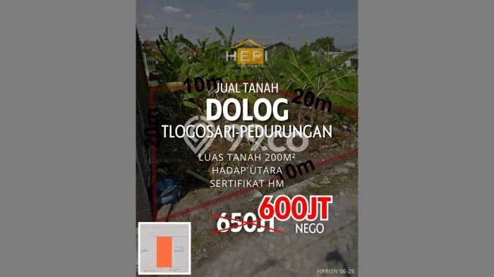 Tanah Kosong Dijual di Semarang dengan Area 200m2 Tanah Kosong Dijual di Semarang dengan Area 200m2
