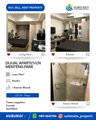 Dijual Apartemen 1 KT & 1 KM di Jakarta Pusat Area Strategis Dijual Apartemen 1 KT & 1 KM di Jakarta Pusat Area Strategis