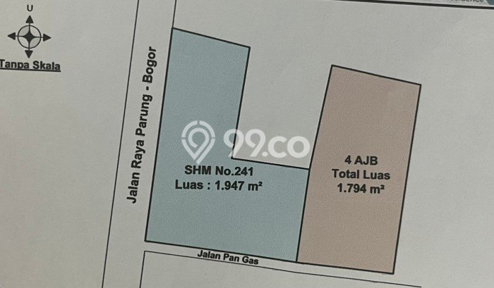 Lahan untuk Dijual di Parung Bogor Luas 3741m2 Lahan untuk Dijual di Parung Bogor Luas 3741m2