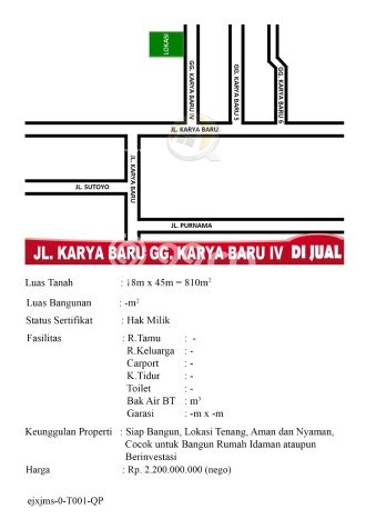 Tanah Dijual Lokasi Pontianak Barat, Pontianak dengan Luas Tanah 810m2 dan Status SHM Tanah Dijual Lokasi Pontianak Barat, Pontianak dengan Luas Tanah 810m2 dan Status SHM