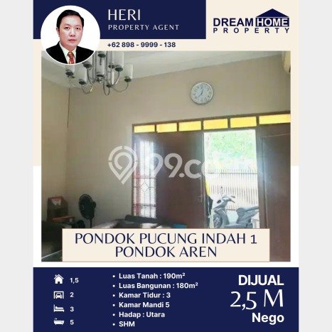 Dijual Rumah 3 Kamar Lokasi Ideal Bagus dan Strategis di Pondok Aren Dijual Rumah 3 Kamar Lokasi Ideal Bagus dan Strategis di Pondok Aren