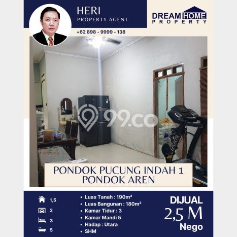 Dijual Rumah 3 Kamar Lokasi Ideal Bagus dan Strategis di Pondok Aren Dijual Rumah 3 Kamar Lokasi Ideal Bagus dan Strategis di Pondok Aren
