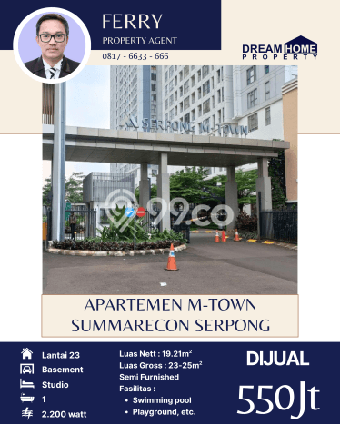 Hunian Apartemen Strategis untuk Dijual di Tangerang dengan 1 Kamar Hunian Apartemen Strategis untuk Dijual di Tangerang dengan 1 Kamar