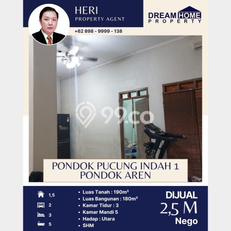 Dijual Rumah 3 Kamar Lokasi Ideal Bagus dan Strategis di Pondok Aren Dijual Rumah 3 Kamar Lokasi Ideal Bagus dan Strategis di Pondok Aren