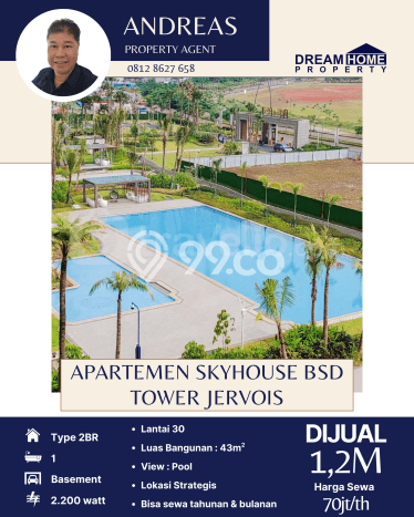 HOT UNIT! Apartemen di BSD, 2 KT, Luas 43m² HOT UNIT! Apartemen di BSD, 2 KT, Luas 43m²