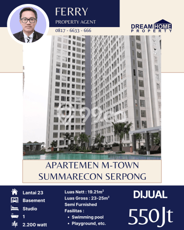 Hunian Apartemen Strategis untuk Dijual di Tangerang dengan 1 Kamar Hunian Apartemen Strategis untuk Dijual di Tangerang dengan 1 Kamar