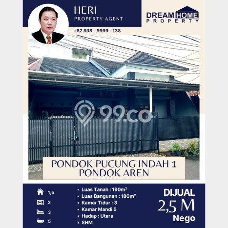 Dijual Rumah 3 Kamar Lokasi Ideal Bagus dan Strategis di Pondok Aren Dijual Rumah 3 Kamar Lokasi Ideal Bagus dan Strategis di Pondok Aren