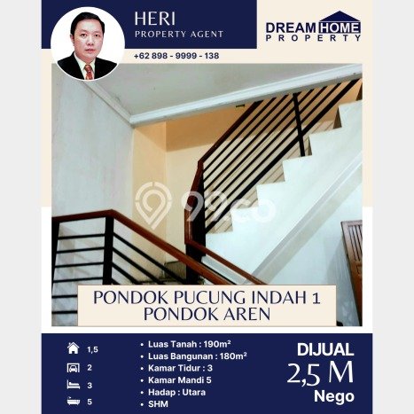 Dijual Rumah 3 Kamar Lokasi Ideal Bagus dan Strategis di Pondok Aren Dijual Rumah 3 Kamar Lokasi Ideal Bagus dan Strategis di Pondok Aren
