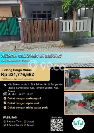 Jual Rumah Murah di Tambun Selatan Bekasi Harga Rp 321 Juta LT 72m2 Jual Rumah Murah di Tambun Selatan Bekasi Harga Rp 321 Juta LT 72m2