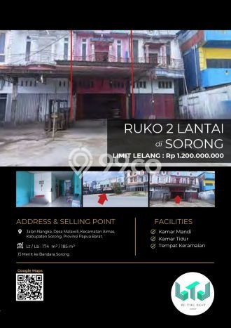 Ruko Dijual Lokasi Emas di Sorong Luas 185m2 Ruko Dijual Lokasi Emas di Sorong Luas 185m2