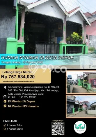Rumah Modern 2 KT di Sukmajaya Depok Unfurnished Rumah Modern 2 KT di Sukmajaya Depok Unfurnished