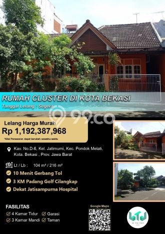 Rumah Minimalis 4 KT LT 104m2 di Bekasi Kota Rumah Minimalis 4 KT LT 104m2 di Bekasi Kota