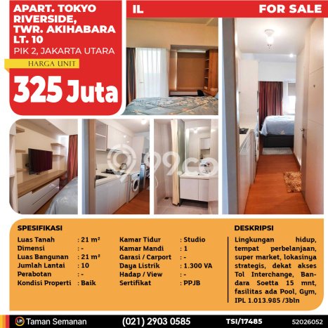 Apartemen Murah Dijual di Jakarta Utara 0 KT & 1 KM Apartemen Murah Dijual di Jakarta Utara 0 KT & 1 KM