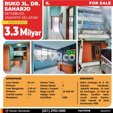 Unit Ruko Dijual di Jakarta Selatan LT 94m2 & LB 210m2 Unit Ruko Dijual di Jakarta Selatan LT 94m2 & LB 210m2