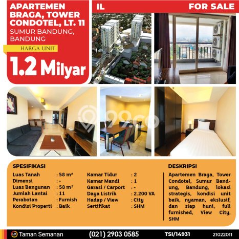 Siap Huni Apartemen di Bandung 2 Kamar & 1 Kamar Mandi, Luas 58m2 Siap Huni Apartemen di Bandung 2 Kamar & 1 Kamar Mandi, Luas 58m2