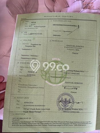 Lahan untuk Dijual Lokasi Ubud, Gianyar Luas 757m2 SHM Lahan untuk Dijual Lokasi Ubud, Gianyar Luas 757m2 SHM