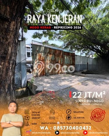 Unit Gudang Dijual di Surabaya LT 1476m2 & LB 2500m2 Unit Gudang Dijual di Surabaya LT 1476m2 & LB 2500m2
