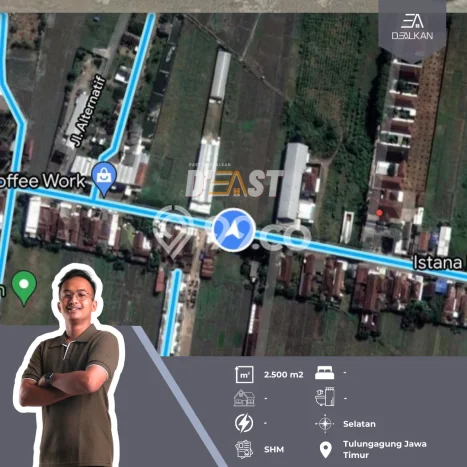 Tanah di Tulungagung, Luas 2500m², Area Komersial Tanah di Tulungagung, Luas 2500m², Area Komersial