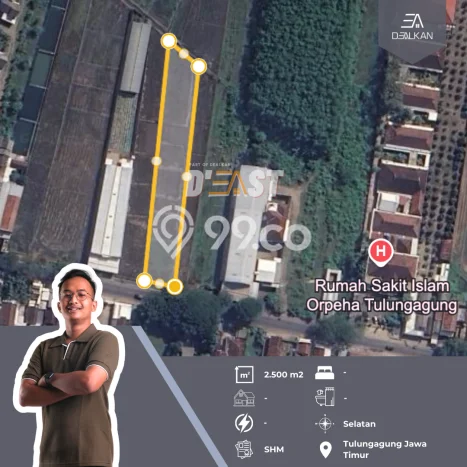 Tanah di Tulungagung, Luas 2500m², Area Komersial Tanah di Tulungagung, Luas 2500m², Area Komersial