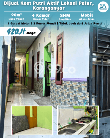 Rumah Kost untuk Dijual di Jaten dengan 4 KT, 2 KM, Luas 90m2 Rumah Kost untuk Dijual di Jaten dengan 4 KT, 2 KM, Luas 90m2