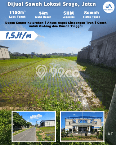 Tanah di Jaten, Karanganyar Luas 1150m2 Dijual Segera Tanah di Jaten, Karanganyar Luas 1150m2 Dijual Segera