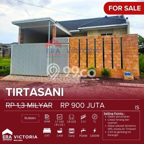 KESEMPATAN TERBAIK! Tersedia KPR Rumah Modern di Blimbing, Malang, Luas 143m2m² Bangunan 103m2m² KESEMPATAN TERBAIK! Tersedia KPR Rumah Modern di Blimbing, Malang, Luas 143m2m² Bangunan 103m2m²