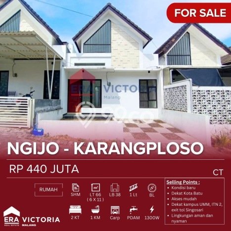 Rumah Murah Dijual Area Karangploso, Malang Harga Rp 440 Juta Rumah Murah Dijual Area Karangploso, Malang Harga Rp 440 Juta