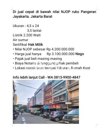 Untuk Dijual! Ruko di Pangeran Jayakarta Jakarta Pusat LT 110m2 / LB 350m2 Kawasan Strategis Untuk Dijual! Ruko di Pangeran Jayakarta Jakarta Pusat LT 110m2 / LB 350m2 Kawasan Strategis