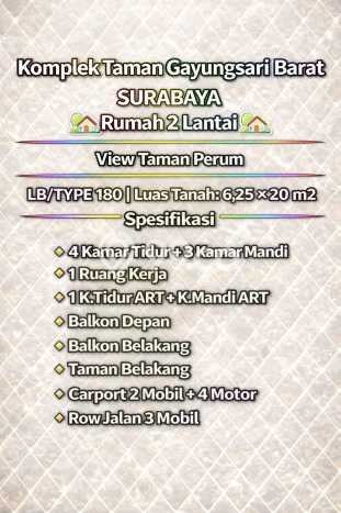 Best Deal Hunian Premium Ideal dan Luas di Gayungan, Surabaya Best Deal Hunian Premium Ideal dan Luas di Gayungan, Surabaya