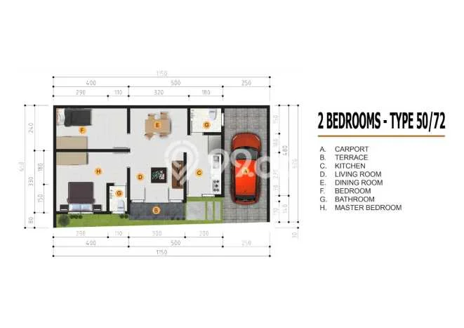 Rumah Modern 2 Kamar LT 73m2 di Pondok Ranggon Rumah Modern 2 Kamar LT 73m2 di Pondok Ranggon