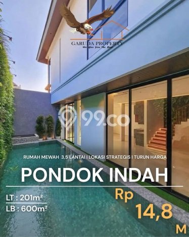 For Sale! Luxury House LT 201m2 Desain Elegan di Pondok Indah For Sale! Luxury House LT 201m2 Desain Elegan di Pondok Indah