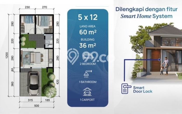 Rumah Minimalis 2 KT LT 60m2 di Citraland Rumah Minimalis 2 KT LT 60m2 di Citraland