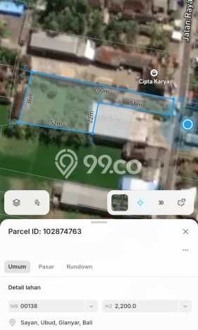 Lahan Kosong Dijual di Ubud, Gianyar, Luas 2200m2 Area Strategis Lahan Kosong Dijual di Ubud, Gianyar, Luas 2200m2 Area Strategis