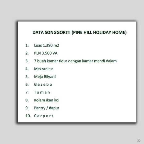 Dijual Vila di Batu, Dimensi 1390m2m², Akses mudah fasilitas Dijual Vila di Batu, Dimensi 1390m2m², Akses mudah fasilitas