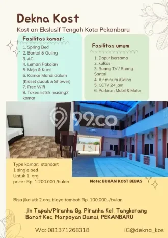 Disewakan Kost Strategis di Marpoyan Damai Kondisi Bagus Full Furnished Disewakan Kost Strategis di Marpoyan Damai Kondisi Bagus Full Furnished