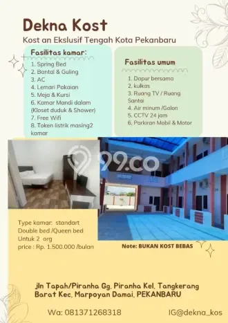Disewakan Kost Strategis di Marpoyan Damai Kondisi Bagus Full Furnished Disewakan Kost Strategis di Marpoyan Damai Kondisi Bagus Full Furnished
