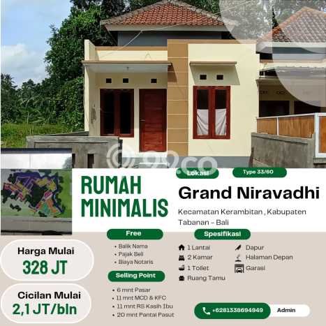 Rumah Minimalis Dijual di Kerambitan 2 Kamar dengan LT 60m2 Rumah Minimalis Dijual di Kerambitan 2 Kamar dengan LT 60m2