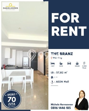 Apartemen Nyaman untuk Disewa, 1 Kamar di Tangerang Apartemen Nyaman untuk Disewa, 1 Kamar di Tangerang