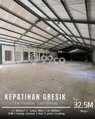 Unit Pabrik Dijual di Gresik Gresik Luas Tanah 9000m2, Luas Bangunan 6800m2 Unit Pabrik Dijual di Gresik Gresik Luas Tanah 9000m2, Luas Bangunan 6800m2