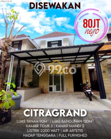 Rumah sewa siap pakai 3 KT di Citragrand, Semarang Rumah sewa siap pakai 3 KT di Citragrand, Semarang