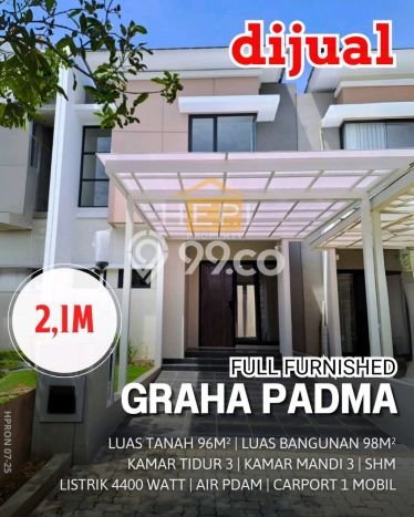 Jual Rumah Modern 3 KT di Graha Padma, Semarang Jual Rumah Modern 3 KT di Graha Padma, Semarang