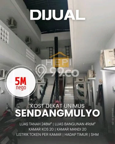 Kost Dijual di Sendangmulyo dengan 20 KT dan Luas 496m2 Kost Dijual di Sendangmulyo dengan 20 KT dan Luas 496m2