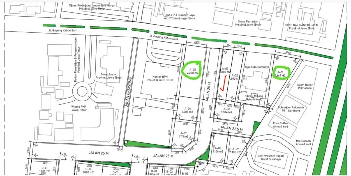 Tanah Strategis Kawasan Gayungan, Luas 1005m2m², Ideal untuk Usaha, Disewakan Tanah Strategis Kawasan Gayungan, Luas 1005m2m², Ideal untuk Usaha, Disewakan