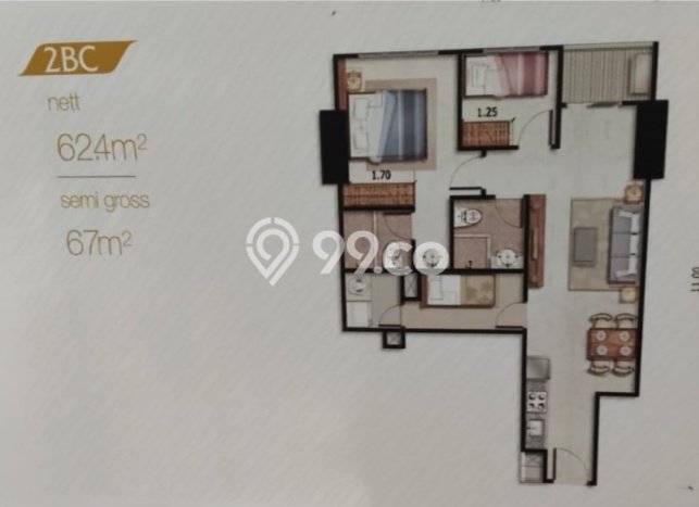 Apartemen Cozy Dijual di Jakarta Barat Spesifikasi 2 KT, 2 KM Apartemen Cozy Dijual di Jakarta Barat Spesifikasi 2 KT, 2 KM