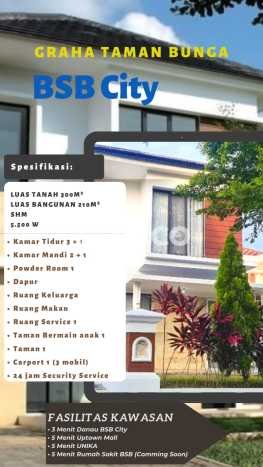 Rumah Elit LB 210m2 Siap Pakai Desain Elegan di BSB City, Semarang Rumah Elit LB 210m2 Siap Pakai Desain Elegan di BSB City, Semarang