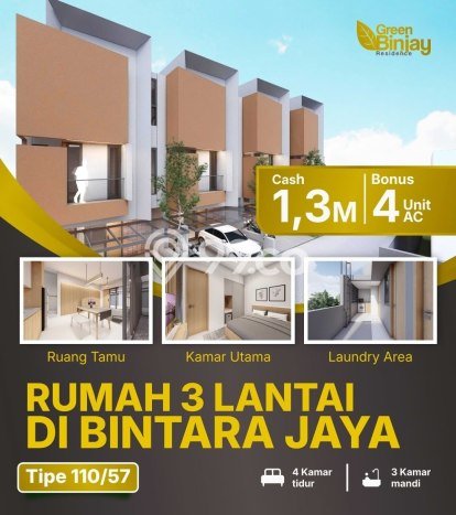Dijual Rumah Modern 3 KT di Bintara, Bekasi Dijual Rumah Modern 3 KT di Bintara, Bekasi