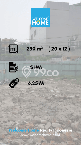 Untuk Dijual Tanah di Jakarta Barat, Luas 230m2 SHM Untuk Dijual Tanah di Jakarta Barat, Luas 230m2 SHM