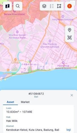 Kavling Tanah untuk Dijual di Seminyak, Badung, Luas 10600m2 Kavling Tanah untuk Dijual di Seminyak, Badung, Luas 10600m2